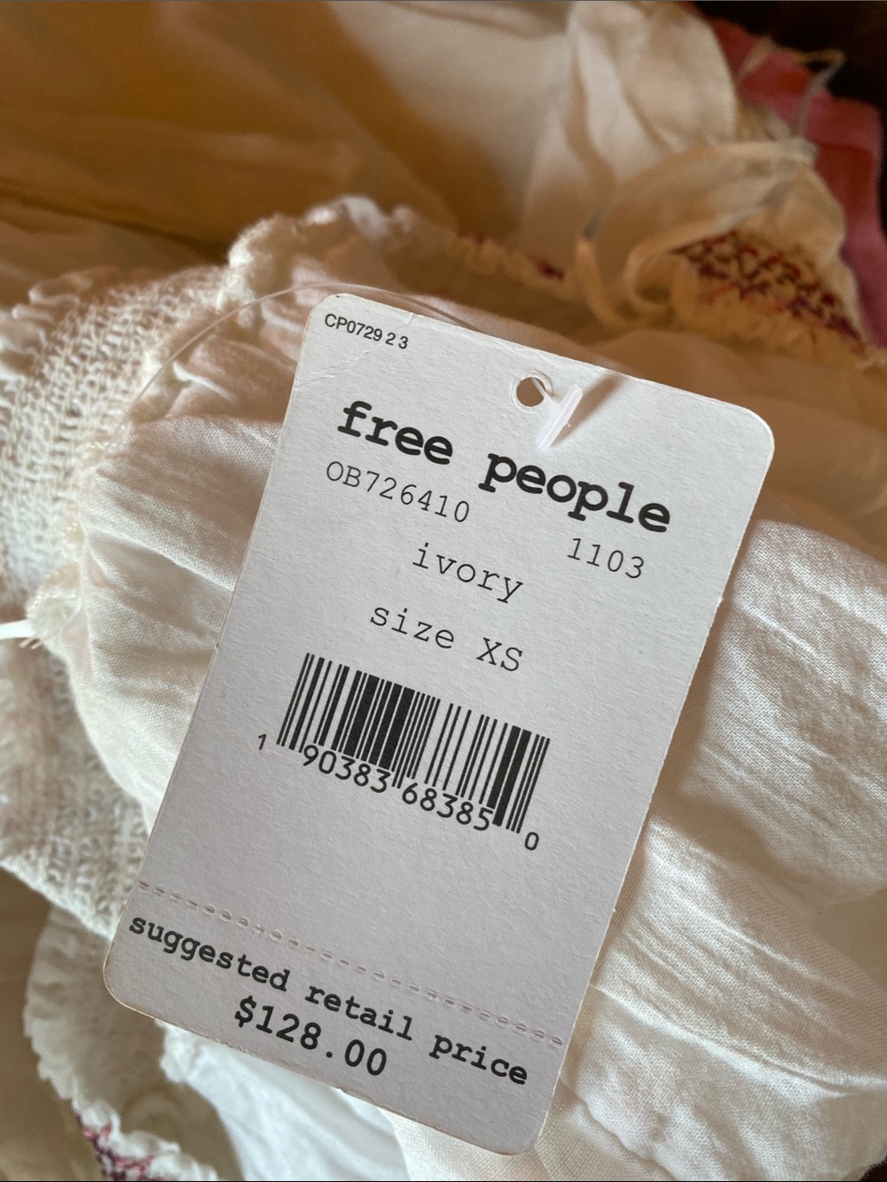 Free People White dress with Multicolor Floral Embroidery - Picture 3 of 3